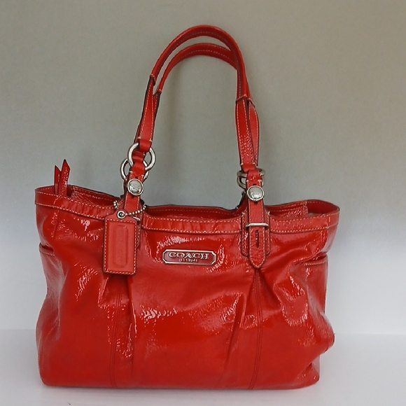 Coach Handbags - Coach Red Patent Leather Tote Bag